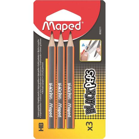 Μολύβι Maped black ' peps mini  HB (συσκευασία 3 τεμαχίων) (850211) (Πορτοκαλί)