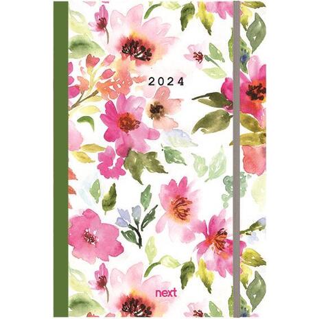 Ημερολόγιο ημερήσιο NEXT Trends flexi με λάστιχο 14x21cm 2024 Flowers