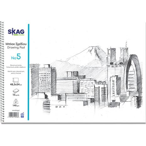 Μπλοκ Ελεύθερου Σχεδίου Skag 35x50cm No5 140 gr 15 φύλλων (256988)