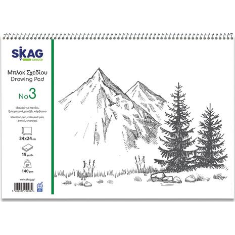 Μπλοκ Ελεύθερου Σχεδίου Skag 25x35 No3 140 gr 15 φύλλων (256964)