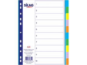 Διαχωριστικό Χάρτινο SKAG 1-10 Θέσεων Α4 Χρωματιστό (Διάφορα χρώματα)