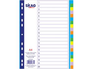 Διαχωριστικό Χάρτινο SKAG 1-20 Θέσεων Α4 Χρωματιστό (Διάφορα χρώματα)