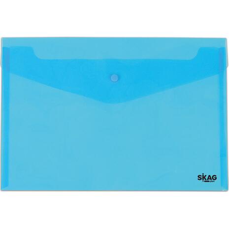 Φάκελος με κουμπί SKAG P.P Α4 διάφανος μπλε