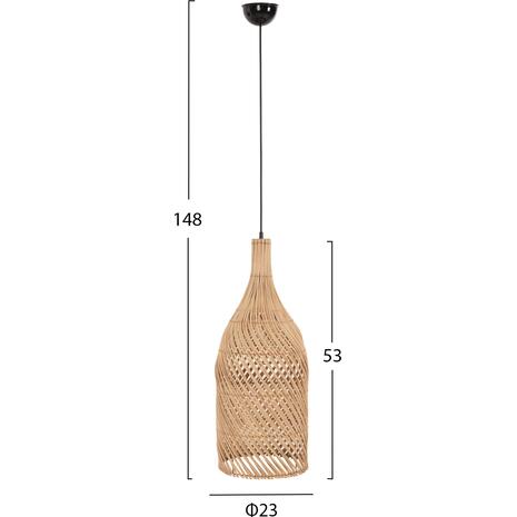 ΦΩΤΙΣΤΙΚΟ ΟΡΟΦΗΣ HM7885 ΚΡΕΜΑΣΤΟ ΑΠΟ RATTAN ΣΕ ΦΥΣΙΚΟ ΧΡΩΜΑ Φ23x148Yεκ.