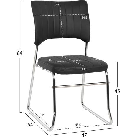 ΚΑΡΕΚΛΑ QUENTI HM1071.01 ΜΑΥΡΗ 47x54x84 εκ. (σετ 4 τεμαχίων)