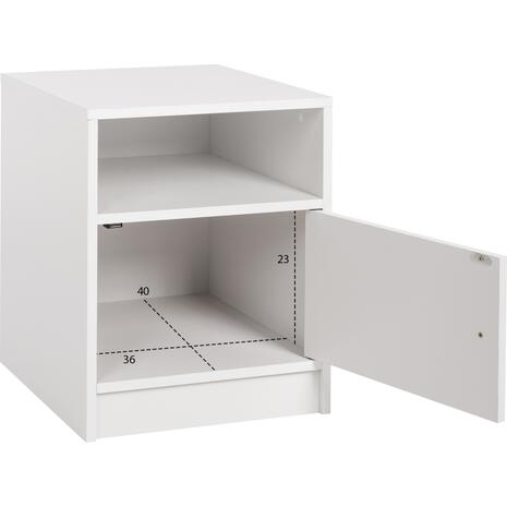 ΚΟΜΟΔΙΝΟ ΜΕΛΑΜΙΝΗΣ MALORY HM2205.05 ΛΕΥΚO 40x40x50Yεκ. (Λευκό)