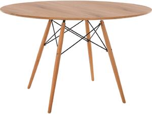ΤΡΑΠΕΖΙ MINIMAL ΣΤΡΟΓΓΥΛΟ HM8454.04 MDF ΣΕ ΦΥΣΙΚΟ-ΠΟΔΙΑ ΟΞΙΑΣ ΣΕ ΦΥΣΙΚΟ Φ120Χ75Υεκ.