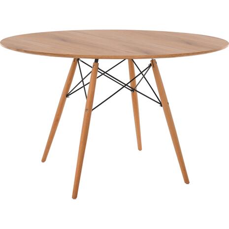 ΤΡΑΠΕΖΙ MINIMAL ΣΤΡΟΓΓΥΛΟ HM8454.04 MDF ΣΕ ΦΥΣΙΚΟ-ΠΟΔΙΑ ΟΞΙΑΣ ΣΕ ΦΥΣΙΚΟ Φ120Χ75Υεκ.