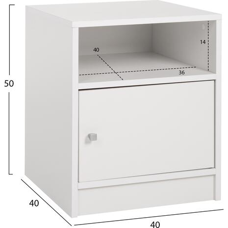 ΚΟΜΟΔΙΝΟ ΜΕΛΑΜΙΝΗΣ MALORY HM2205.05 ΛΕΥΚO 40x40x50Yεκ. (Λευκό)