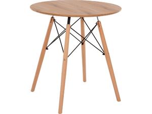 ΤΡΑΠΕΖΙ MINIMAL ΣΤΡΟΓΓΥΛΟ HM0059.04 MDF ΣΕ ΦΥΣΙΚΟ-ΠΟΔΙΑ ΟΞΙΑΣ ΦΥΣΙΚΟ Φ80Χ72Υεκ.