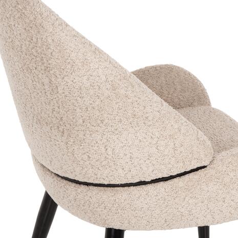 ΚΑΡΕΚΛΑ SARKY HM8585.02 ΥΦΑΣΜΑ ΜΠΟΥΚΛΕ ΕΚΡΟΥ ΜΕ ΜΕΤΑΛΛΙΚΑ ΠΟΔΙΑ 56x64x88Yεκ. (σετ 2 τεμαχίων) (Εκρού)