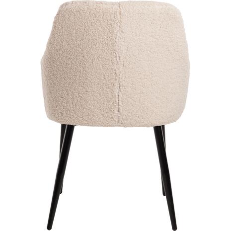 ΠΟΛΥΘΡΟΝΑ SHELLY HM8591.02 ΥΦΑΣΜΑ TEDDY ΛΕΥΚΟ-ΜΑΥΡΑ ΜΕΤΑΛΛΙΚΑ ΠΟΔΙΑ 57x55x87Yεκ. (σετ 2 τεμαχίων) (Λευκό)
