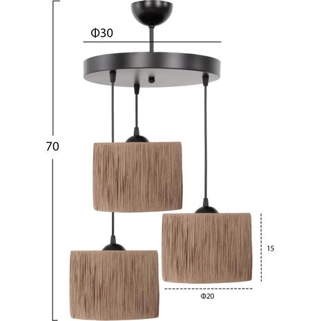 ΦΩΤΙΣΤΙΚΟ ΟΡΟΦΗΣ ΤΡΙΦΩΤΟ HM7948.02 ΚΑΦΕ ΜΑΥΡΟ Φ30x70Yεκ.
