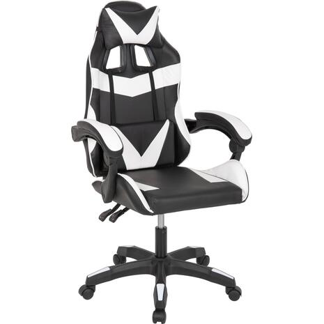 ΠΟΛΥΘΡΟΝΑ GAMING EFFRON HM1186.04 PU ΜΑΥΡΟ ΛΕΥΚΟ 64x61x118Yεκ.