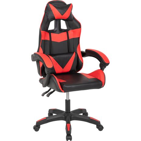 ΠΟΛΥΘΡΟΝΑ GAMING EFFRON HM1186.01 PU ΜΑΥΡΟ ΚΟΚΚΙΝΟ 64x61x118Yεκ. (Μαύρο)
