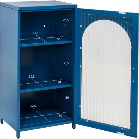 ΜΕΤΑΛΛΙΚΟ ΝΤΟΥΛΑΠΙ ΒΙΤΡΙΝΑ CARIL HM9569.04 ΜΠΛΕ 50x37-40x102Yεκ.