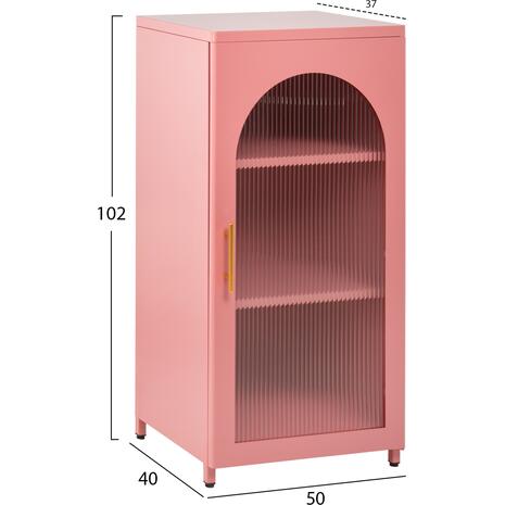 ΜΕΤΑΛΛΙΚΟ ΝΤΟΥΛΑΠΙ ΒΙΤΡΙΝΑ CARIL HM9569.03 PASTEL ΡΟΖ 50x37-40x102Y εκ.