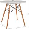 ΤΡΑΠΕΖΙ MINIMAL ΣΤΡΟΓΓΥΛΟ HM0059.01 MDF ΣΕ ΛΕΥΚΟ-ΠΟΔΙΑ ΟΞΙΑΣ ΦΥΣΙΚΟ Φ80Χ72Υεκ.