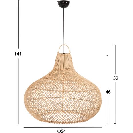 ΦΩΤΙΣΤΙΚΟ ΟΡΟΦΗΣ ΚΡΕΜΑΣΤΟ HM7860 ΦΥΣΙΚΟ RATTAN ΣΕ ΦΥΣΙΚΟ ΧΡΩΜΑ Φ54x46-141Υεκ.