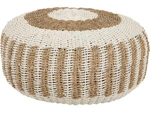 ΠΟΥΦ ΣΚΑΜΠΟ SARONI HM7851.01 SEAGRASS ΣΕ ΦΥΣΙΚΟ-ΛΕΥΚΟ ΧΡΩΜΑ Φ60x35Yεκ.