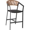 ΣΚΑΜΠΟ ΑΛΟΥΜΙΝΙΟΥ HM5892.15 ΜΕΣΑΙΟΥ ΥΨΟΥΣ RATTAN & TEXTLINE ΜΑΥΡΟ ΜΠΕΖ 55x56,5x99Υ