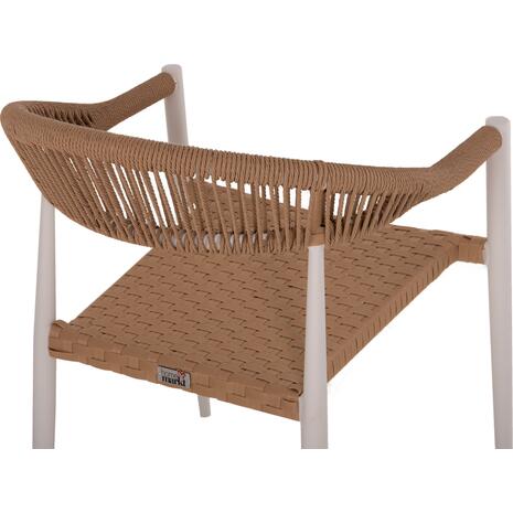 ΠΟΛΥΘΡΟΝΑ ΑΛΟΥΜΙΝΙΟΥ ΛΕΥΚΗ PΕ RATTAN ΜΠΕΖ HM5854.11 56x60x78 εκ. (Λευκό)