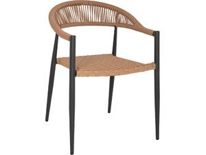 ΠΟΛΥΘΡΟΝΑ ΑΛΟΥΜΙΝΙΟΥ HM5854.12 ΑΝΘΡΑΚΙ PΕ RATTAN ΜΠΕΖ 56x60x78 εκ.