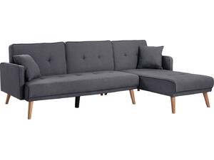 ΓΩΝΙΑΚΟΣ ΚΑΝΑΠΕΣ ΚΡΕΒΑΤΙ ΑΝΑΣΤΡΕΨΙΜΟΣ PANTHEA HM3127.01 ΣΚΟΥΡΟ ΓΚΡΙ 263x155x79Υεκ.