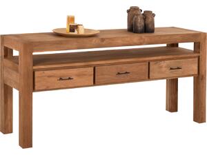 ΚΟΝΣΟΛΑ ΜΕ 3 ΣΥΡΤΑΡΙΑ HM9556 ΑΝΑΚΥΚΛΩΜΕΝΟ ΞΥΛΟ ΤΕΑΚ ΣΕ ΦΥΣΙΚΟ ΧΡΩΜΑ 180x45x80Yεκ.