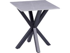 ΒΟΗΘΗΤΙΚΟ ΤΡΑΠΕΖΑΚΙ ΣΑΛΟΝΙΟΥ HM9471.05 GREY MARBLE TOP-ΜΑΥΡΗ ΜΕΤΑΛ.ΒΑΣΗ 50x50x55Yεκ.