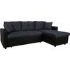 ΚΑΝΑΠΕΣ ΓΩΝΙΑ ΚΡΕΒΑΤΙ WAYNE 220x146x86Υεκ.HM3028.01 ΓΚΡΙ ΜΕ ΜΑΥΡΟ PU