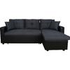 ΚΑΝΑΠΕΣ ΓΩΝΙΑ ΚΡΕΒΑΤΙ WAYNE 220x146x86Υεκ.HM3028.01 ΓΚΡΙ ΜΕ ΜΑΥΡΟ PU
