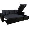 ΚΑΝΑΠΕΣ ΓΩΝΙΑ ΚΡΕΒΑΤΙ WAYNE 220x146x86Υεκ.HM3028.01 ΓΚΡΙ ΜΕ ΜΑΥΡΟ PU