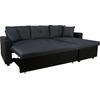 ΚΑΝΑΠΕΣ ΓΩΝΙΑ ΚΡΕΒΑΤΙ WAYNE 220x146x86Υεκ.HM3028.01 ΓΚΡΙ ΜΕ ΜΑΥΡΟ PU