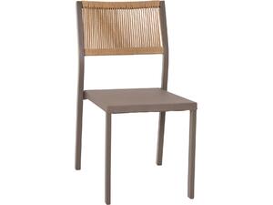 ΚΑΡΕΚΛΑ ΑΛΟΥΜΙΝΙΟΥ ΣΑΜΠΑΝΙ ΜΕ RATTAN & TEXTLINE HM5921.03 46x55,5x83 εκ.