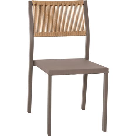 ΚΑΡΕΚΛΑ ΑΛΟΥΜΙΝΙΟΥ ΣΑΜΠΑΝΙ ΜΕ RATTAN & TEXTLINE HM5921.03 46x55,5x83 εκ.