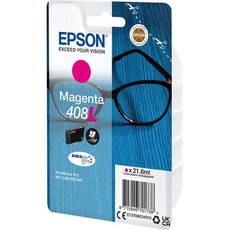 Μελάνι εκτυπωτή InkJet Epson 408L 21,6ml Magenta (C13T09K34010) (Magenta)