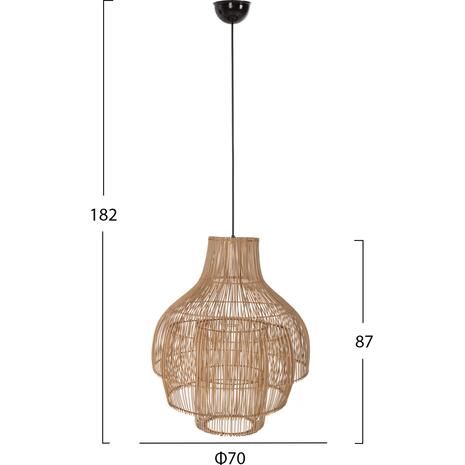 ΦΩΤΙΣΤΙΚΟ ΟΡΟΦΗΣ ΚΡΕΜΑΣΤΟ HM7857 RATTAN ΣΕ ΦΥΣΙΚΟ ΧΡΩΜΑ ΜΕ ΤΡΙΑ ΣΧΗΜΑΤΑ Φ70Χ182Υεκ