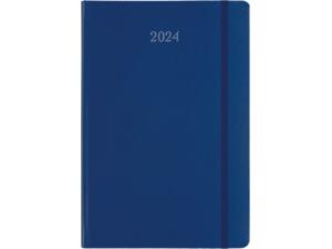 Ημερολόγιο ημερήσιο Maron_C 14x21εκ 2024 με ημιεύκαμπτο εξώφυλλο και λάστιχο μπλε
