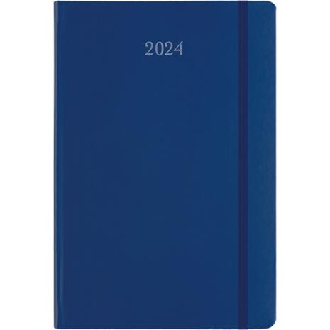 Ημερολόγιο ημερήσιο Maron_C 14x21εκ 2024 με ημιεύκαμπτο εξώφυλλο και λάστιχο μπλε