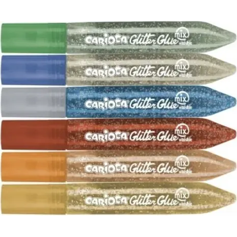 Χρυσόκολλα CARIOCA Glitter 10,5ml Mix σετ 6 χρωμάτων (42112)