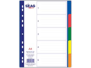 Διαχωριστικό Skag πλαστικό αριθμητικό Α4 5 Θεμάτων ECO χρωματιστό