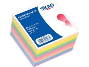 Κύβος σημειώσεων Skag "Δήλος" 9x9cm κολλητός χρωματιστός (Διάφορα χρώματα)