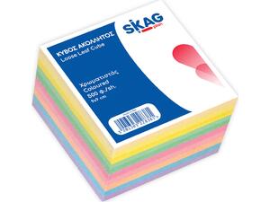 Κύβος σημειώσεων Skag "Μύκονος" 9x9cm ακόλλητος χρωματιστός (Διάφορα χρώματα)