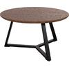 ΤΡΑΠΕΖΙ ΣΑΛΟΝΙΟΥ ΣΤΡΟΓΓΥΛΟ ROCKET HM9586.04 MDF WALNUT-ΜΑΥΡΗ ΣΑΓΡΕ ΒΑΣΗ Φ80x42Υεκ.