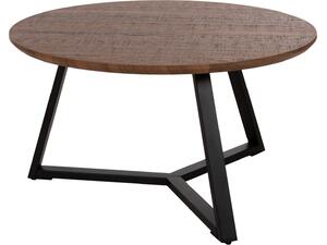 ΤΡΑΠΕΖΙ ΣΑΛΟΝΙΟΥ ΣΤΡΟΓΓΥΛΟ ROCKET HM9586.04 MDF WALNUT-ΜΑΥΡΗ ΣΑΓΡΕ ΒΑΣΗ Φ80x42Υεκ.