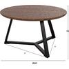 ΤΡΑΠΕΖΙ ΣΑΛΟΝΙΟΥ ΣΤΡΟΓΓΥΛΟ ROCKET HM9586.04 MDF WALNUT-ΜΑΥΡΗ ΣΑΓΡΕ ΒΑΣΗ Φ80x42Υεκ.