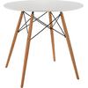 ΤΡΑΠΕΖΙ MINIMAL ΣΤΡΟΓΓΥΛΟ HM0059.01 MDF ΣΕ ΛΕΥΚΟ-ΠΟΔΙΑ ΟΞΙΑΣ ΦΥΣΙΚΟ Φ80Χ72Υεκ.