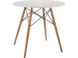 ΤΡΑΠΕΖΙ MINIMAL ΣΤΡΟΓΓΥΛΟ HM0059.01 MDF ΣΕ ΛΕΥΚΟ-ΠΟΔΙΑ ΟΞΙΑΣ ΦΥΣΙΚΟ Φ80Χ72Υεκ.