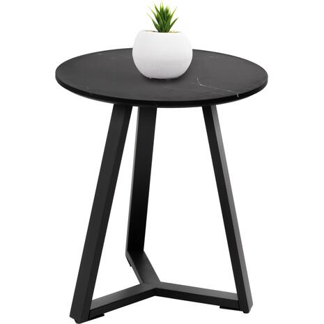 ΒΟΗΘΗΤΙΚΟ ΤΡΑΠΕΖΑΚΙ ROCKET HM9587.01 MDF ΜΑΥΡΟ ΜΑΡΜΑΡΟ-ΜΑΥΡΗ ΜΕΤΑΛΛΙΚΗ ΒΑΣΗ Φ45x55Υεκ. (Μαύρο)